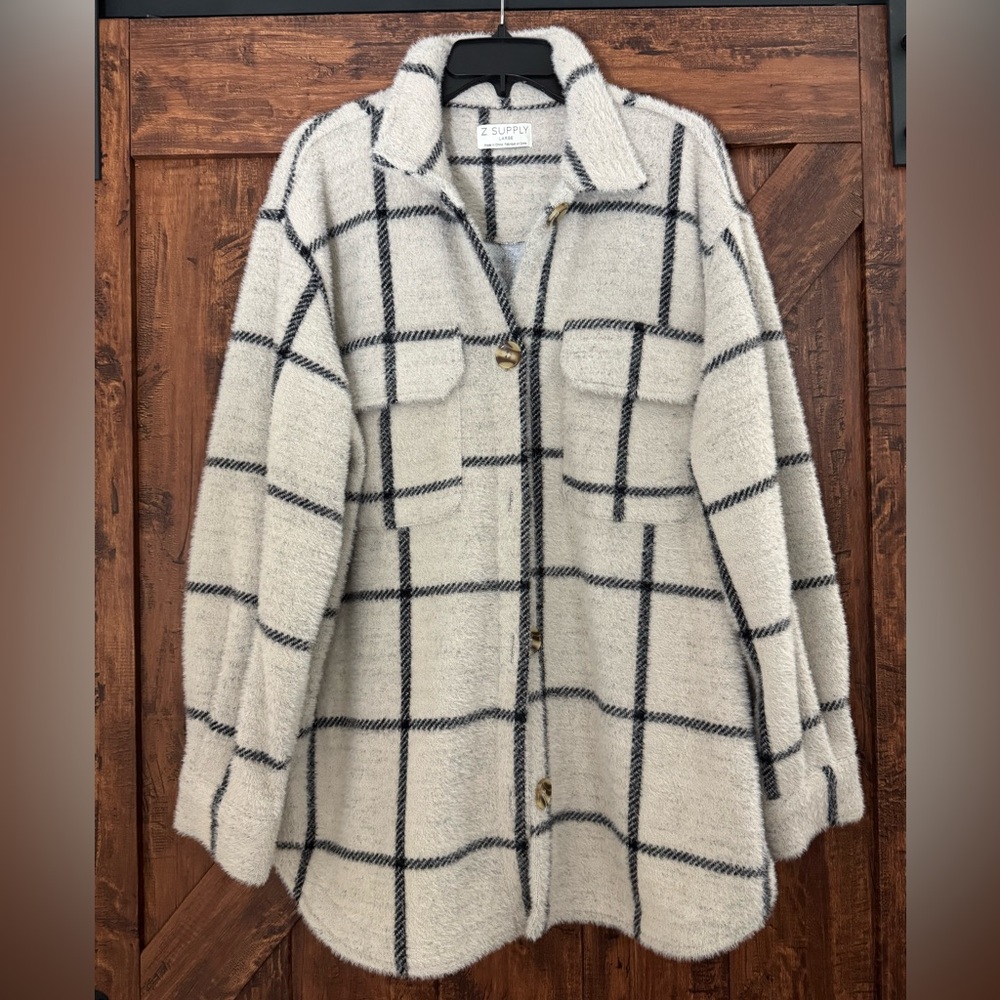 Z Supply Plaid Tucker Shirt Jacket